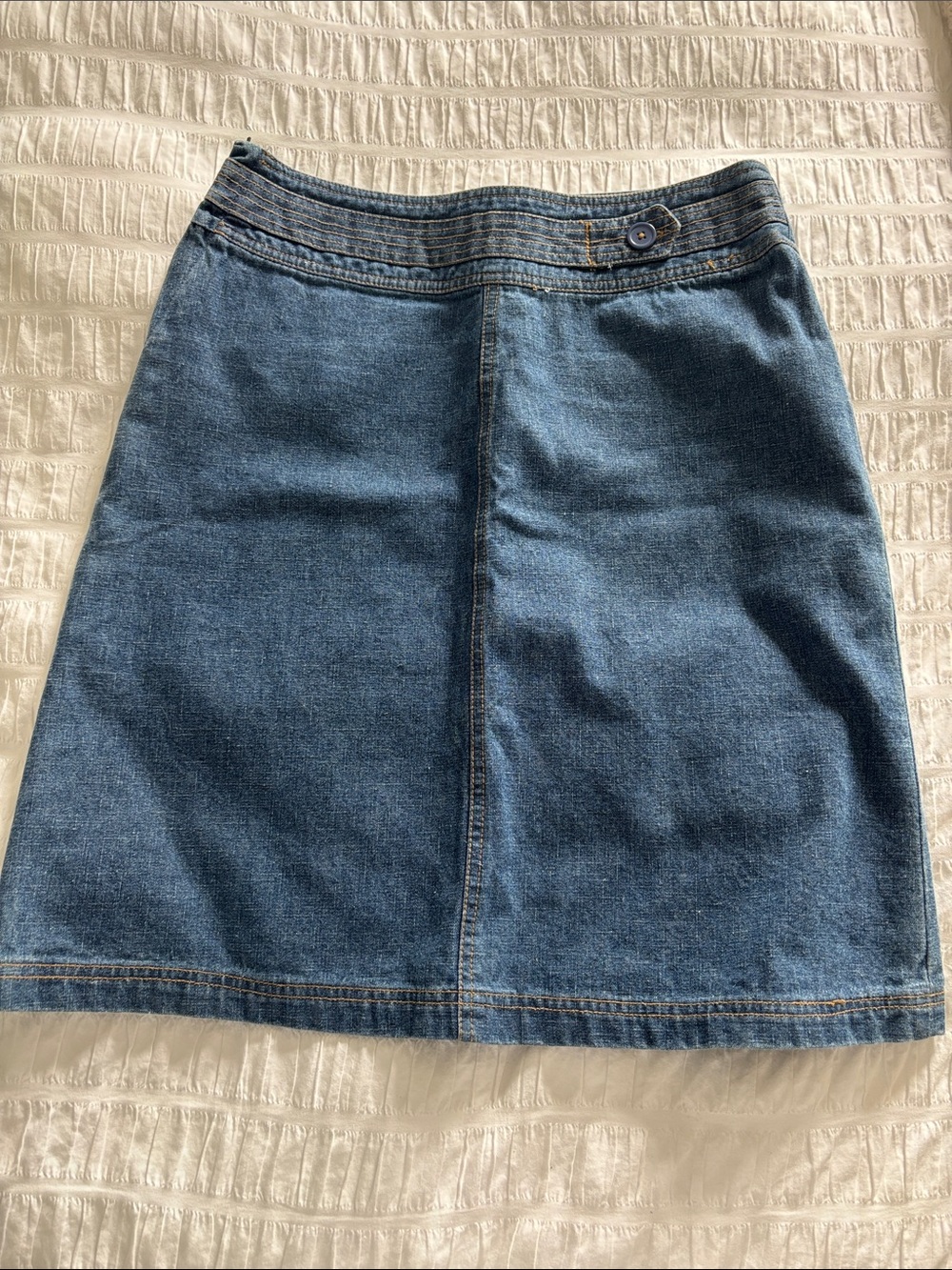 Classic Blue Denim A-Line Skirt